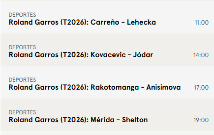 roland garros espanoles lunes25 mayo 2026