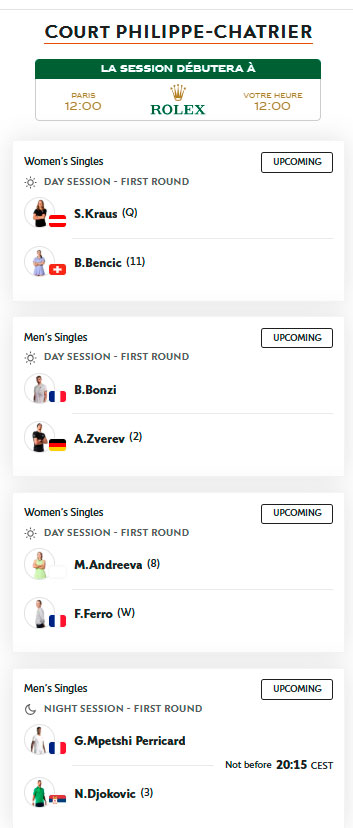 roland garros philippe chatrier domingo24 mayo 2026